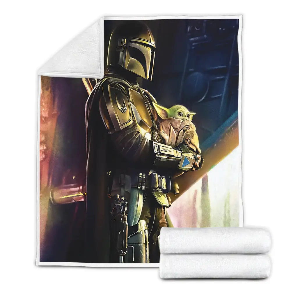 The Mandalorian 2019 Fleece Blanket Gift For Birthday Halloween Christmas Thanksgiving