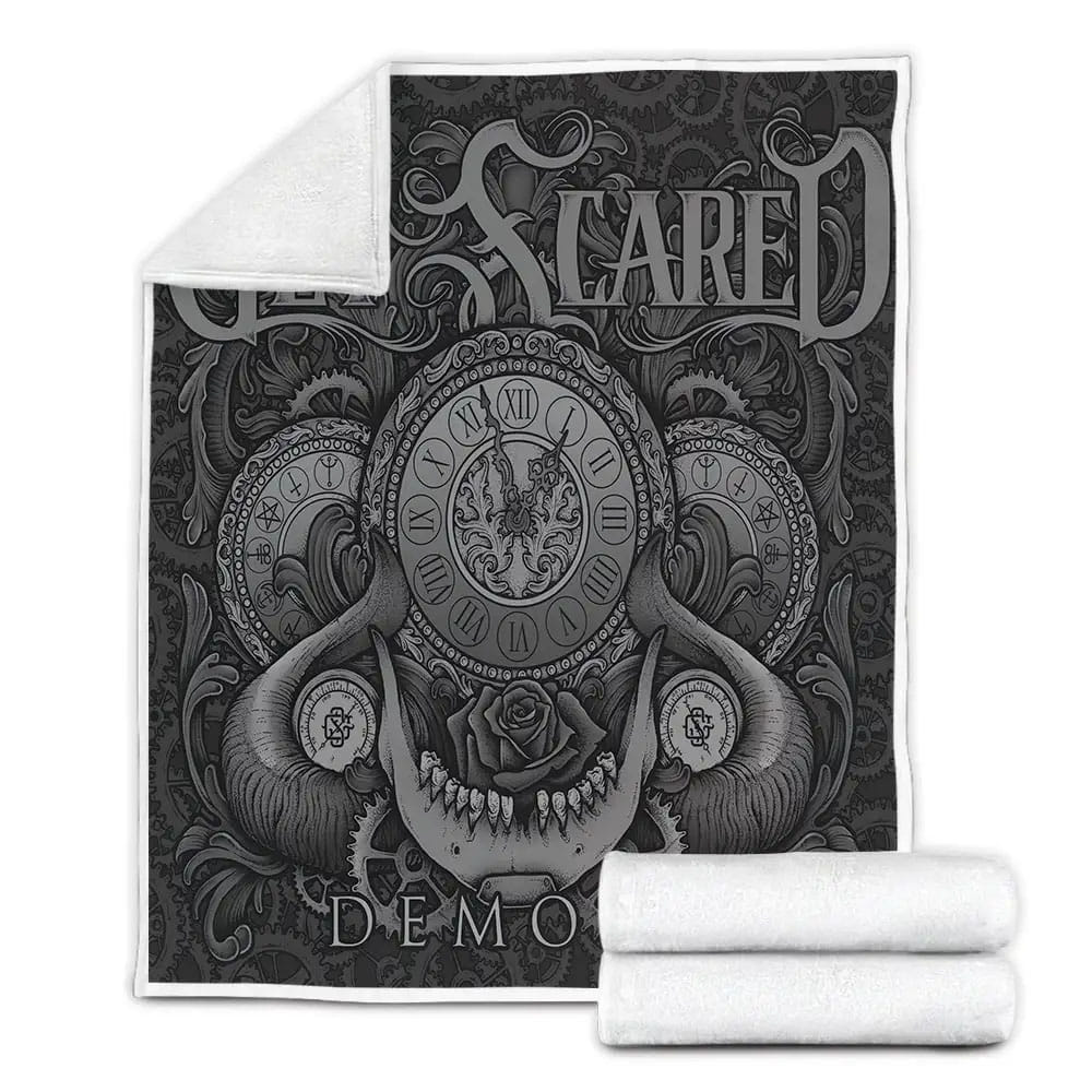 Get Scared Demons Album Cover Fleece Blanket Gift For Christmas Thanksgiving Halloween