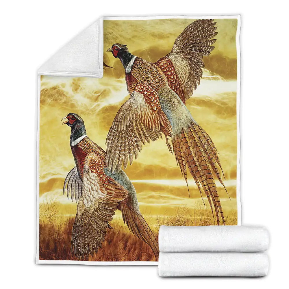 The Wildlife ? Trilogy Pheasant Flying Paint Fleece Blanket Gift For Wife Husband Besties