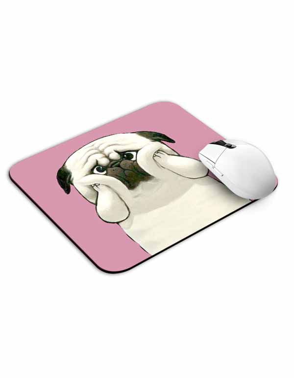 Allleftout Cute Pug Face Mouse Pad