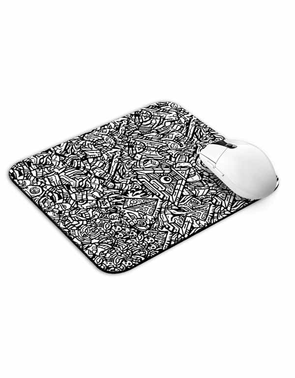 Allleftout Mix Art Monochrome Mouse Pad