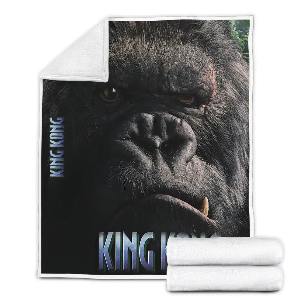 King Kong 2005 Movie Poster Fleece Blanket Gift For Christmas Thanksgiving Halloween