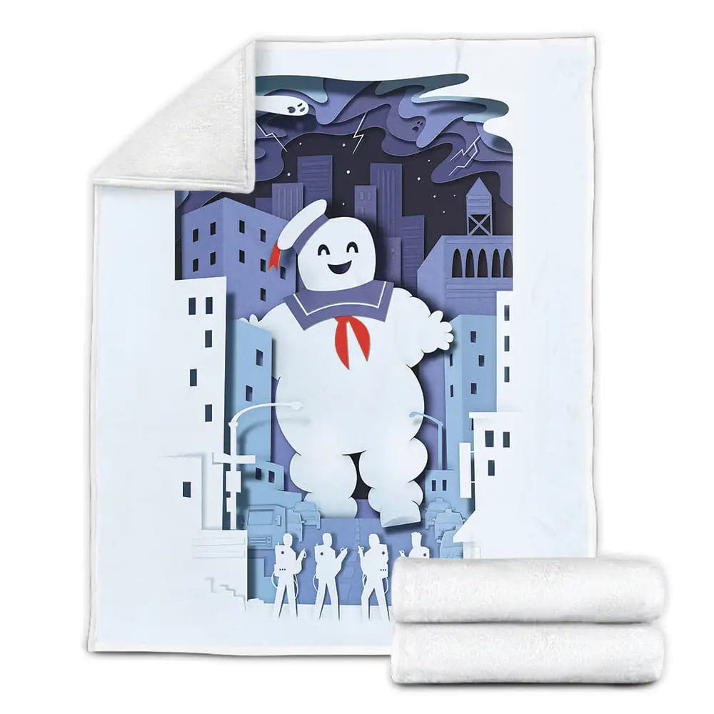 Ghostbusters Giant Mr. Stay Puft Digital Art Fleece Blanket Gift For Wife Husband Besties