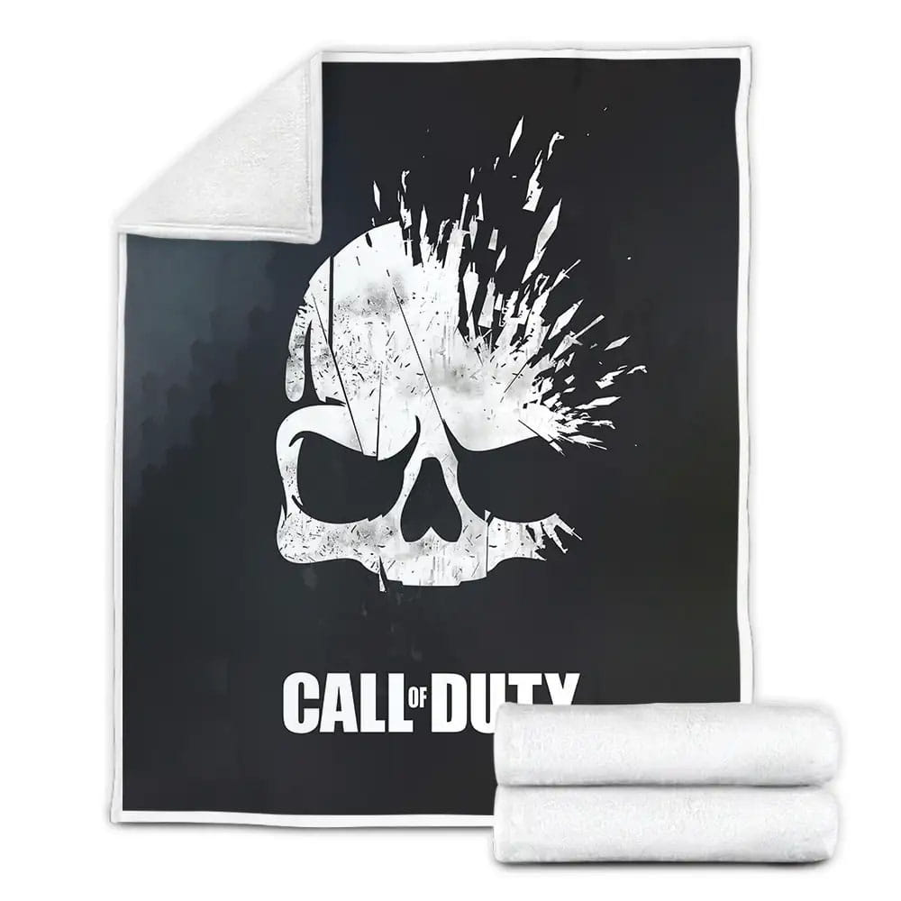 Call Of Duty Explosion Skull Fleece Blanket Gift For Christmas Thanksgiving Halloween