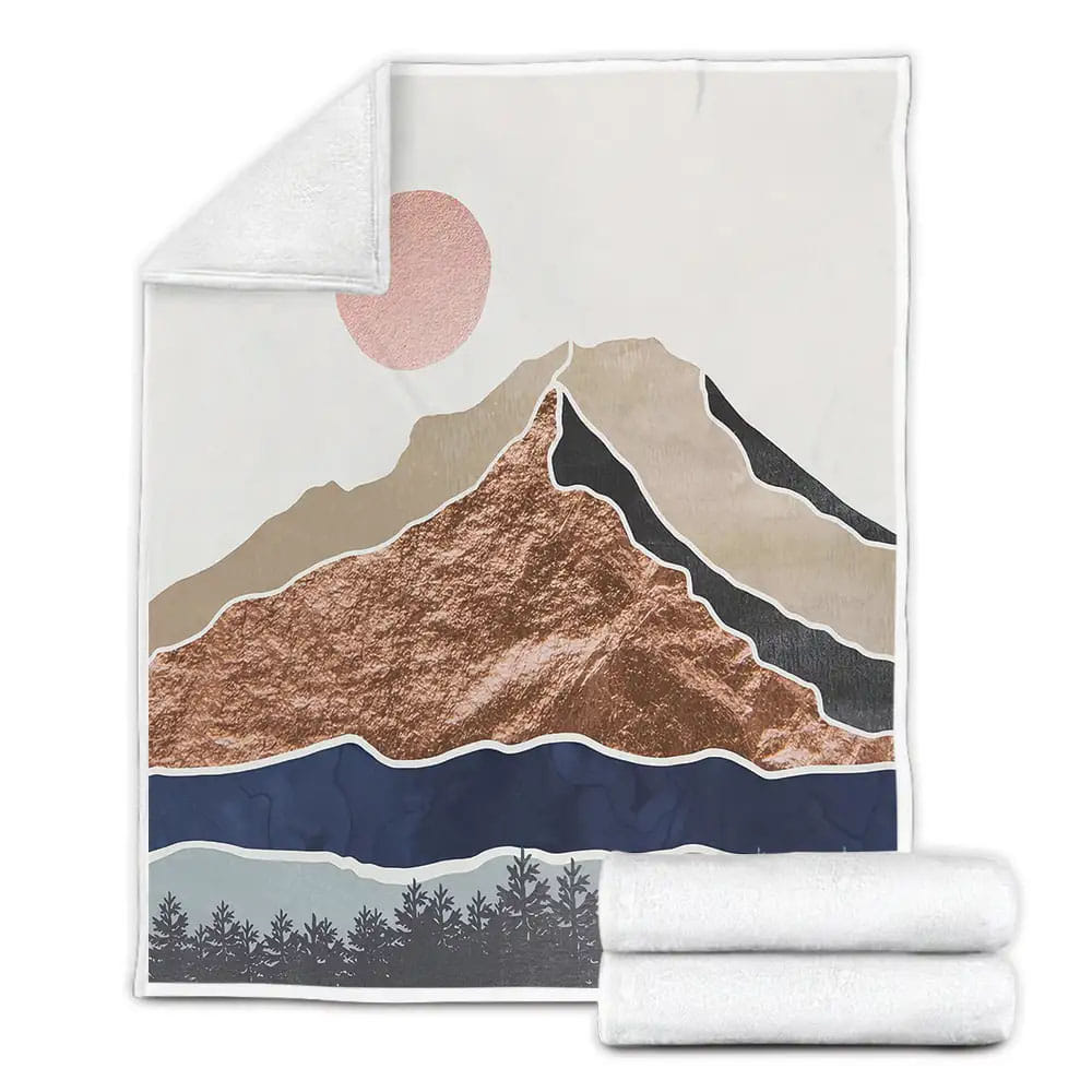 Oregon Mount Hood Daylight Art Fleece Blanket Gift For Christmas Thanksgiving Halloween