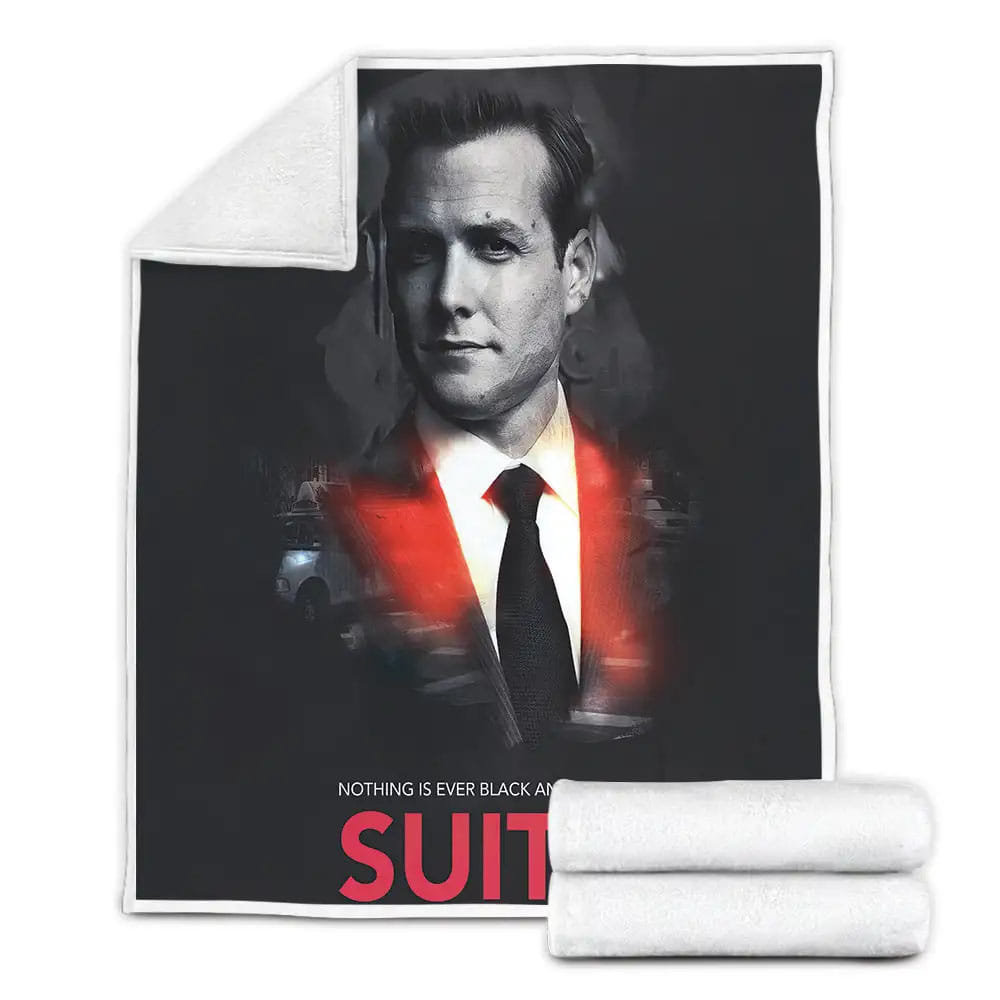 Suits 2011-2019 Harvey Specter Movie Poster Fleece Blanket Gift For Wife Husband Besties