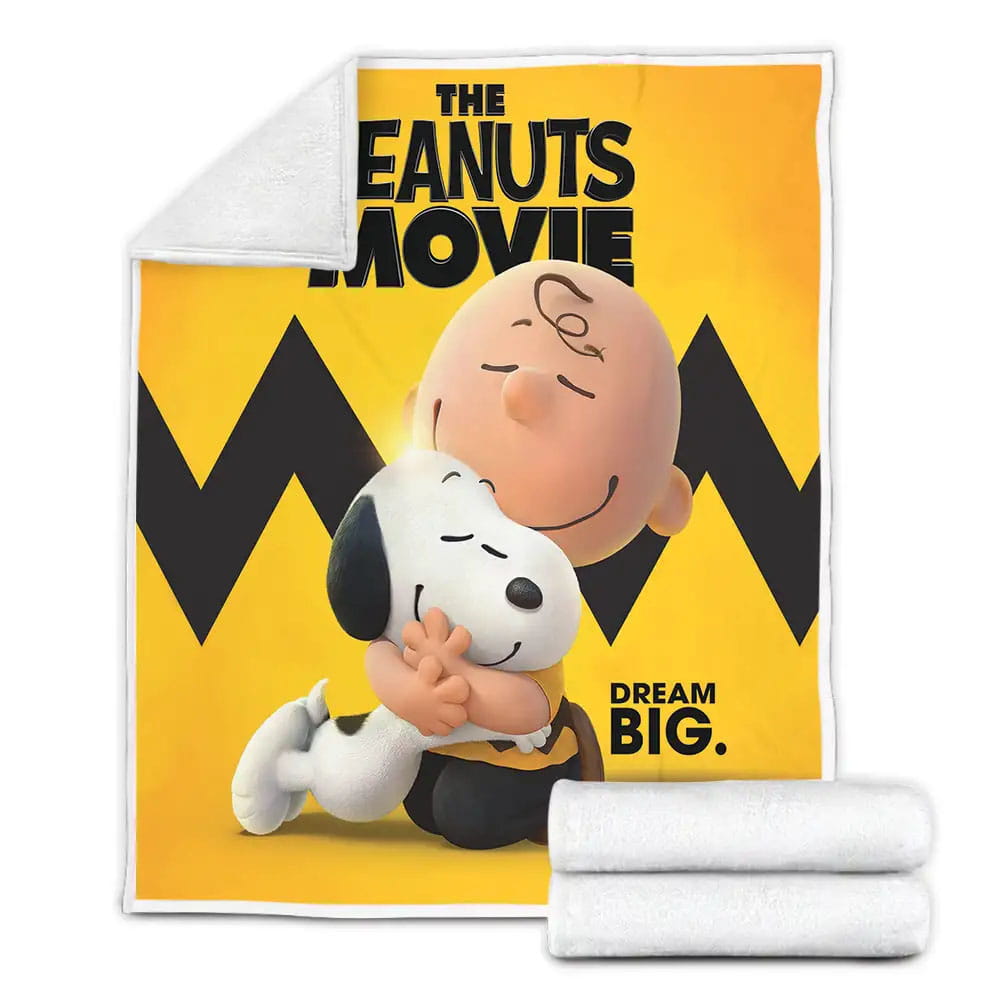 The Peanuts Movie With Charlie Brown And Snoopy Fleece Blanket Gift For Wife Husband Besties