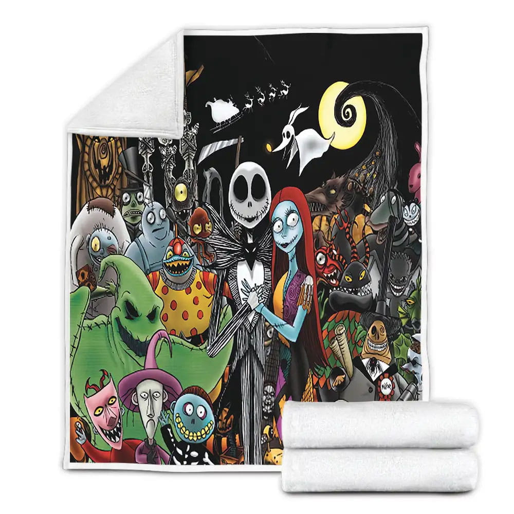 The Nightmare Before Christmas Fleece Blanket Gift For Christmas Thanksgiving Halloween