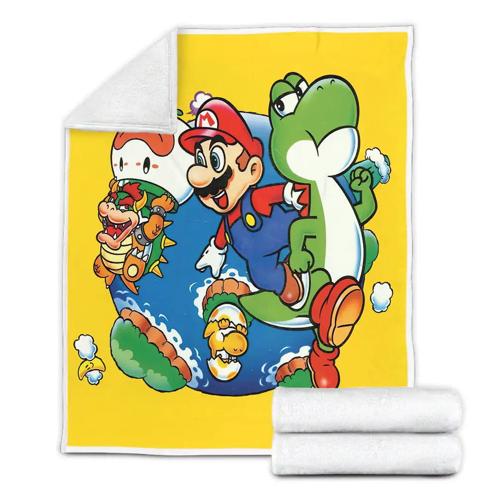 Super Mario World Game Posters Fleece Blanket Gift For Christmas Thanksgiving Halloween
