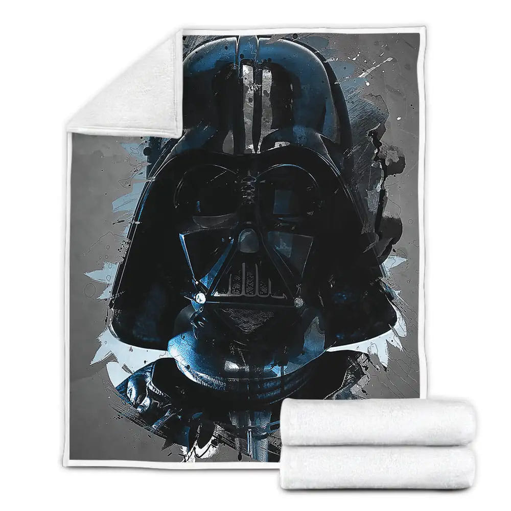 Star Wars Darth Vader Mask Watercolor Artwork Fleece Blanket Gift For Wife Husband Besties
