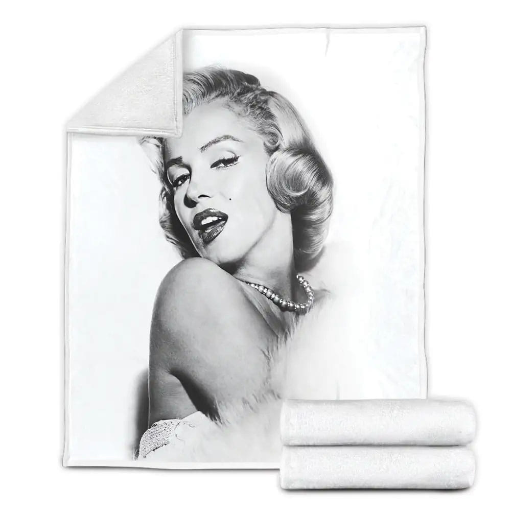 Marilyn Monroe Portrait Fleece Blanket Gift For Birthday Halloween Christmas Thanksgiving