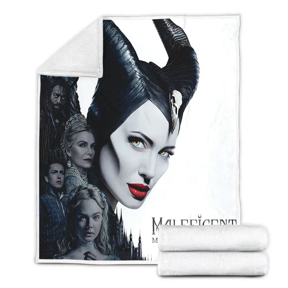 Maleficent And Main Characters Fleece Blanket Gift For Christmas Thanksgiving Halloween