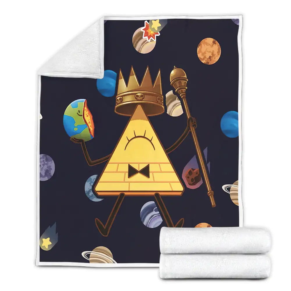 Gravity Falls Bill Cipher King Of The Planets Fleece Blanket Gift For Wife Husband Besties