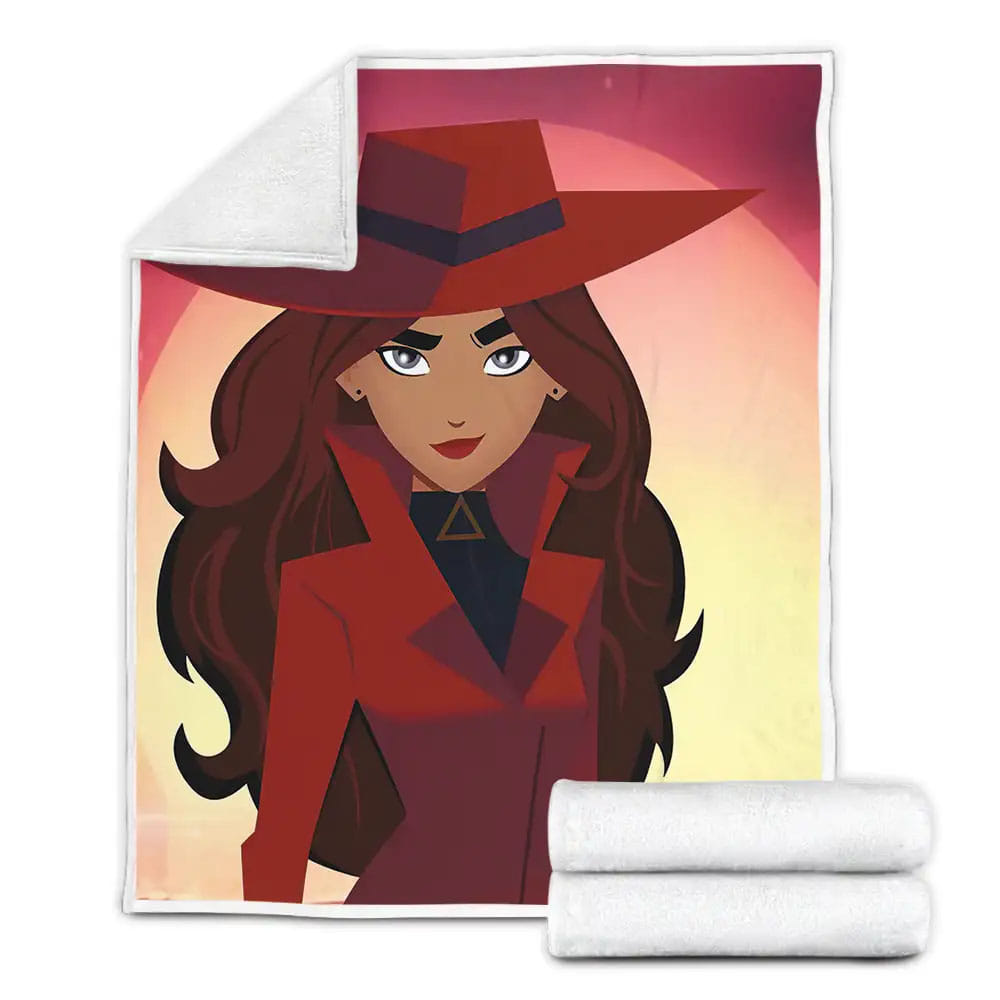 Carmen Sandiego Standing Alone Fleece Blanket Gift For Christmas Thanksgiving Halloween
