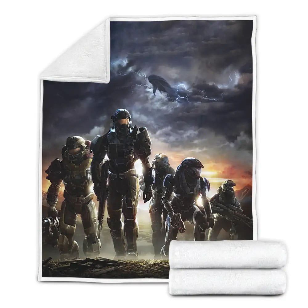 Halo Reach Master Chief Fleece Blanket Gift For Birthday Halloween Christmas Thanksgiving