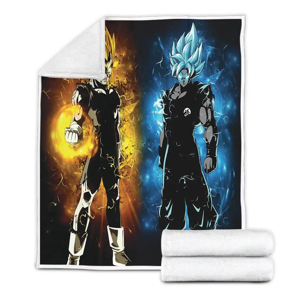 Goku And Vegeta Of Dragon Ball Fleece Blanket Gift For Christmas Thanksgiving Halloween