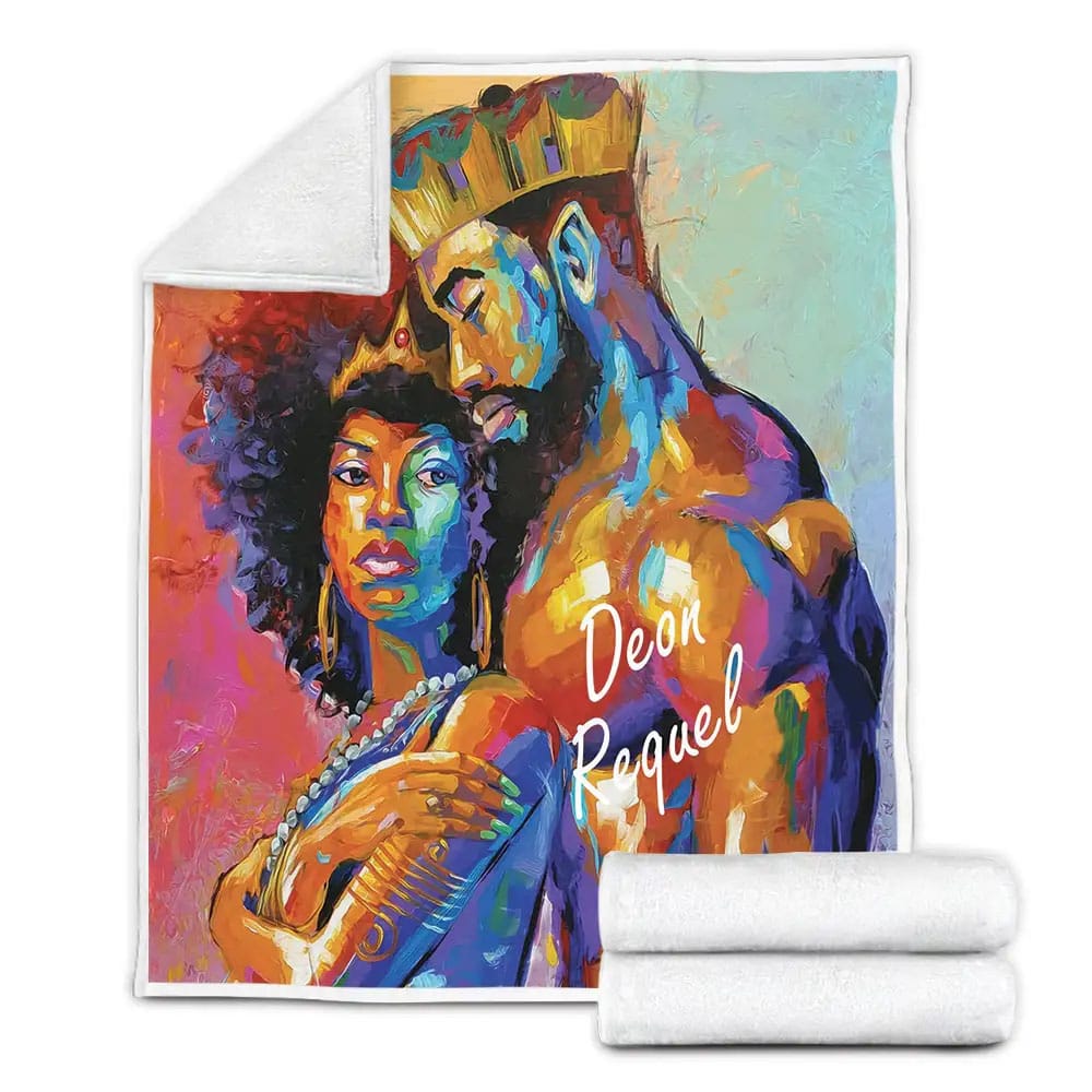 African American Exotic Lovers Fleece Blanket Gift For Christmas Thanksgiving Halloween