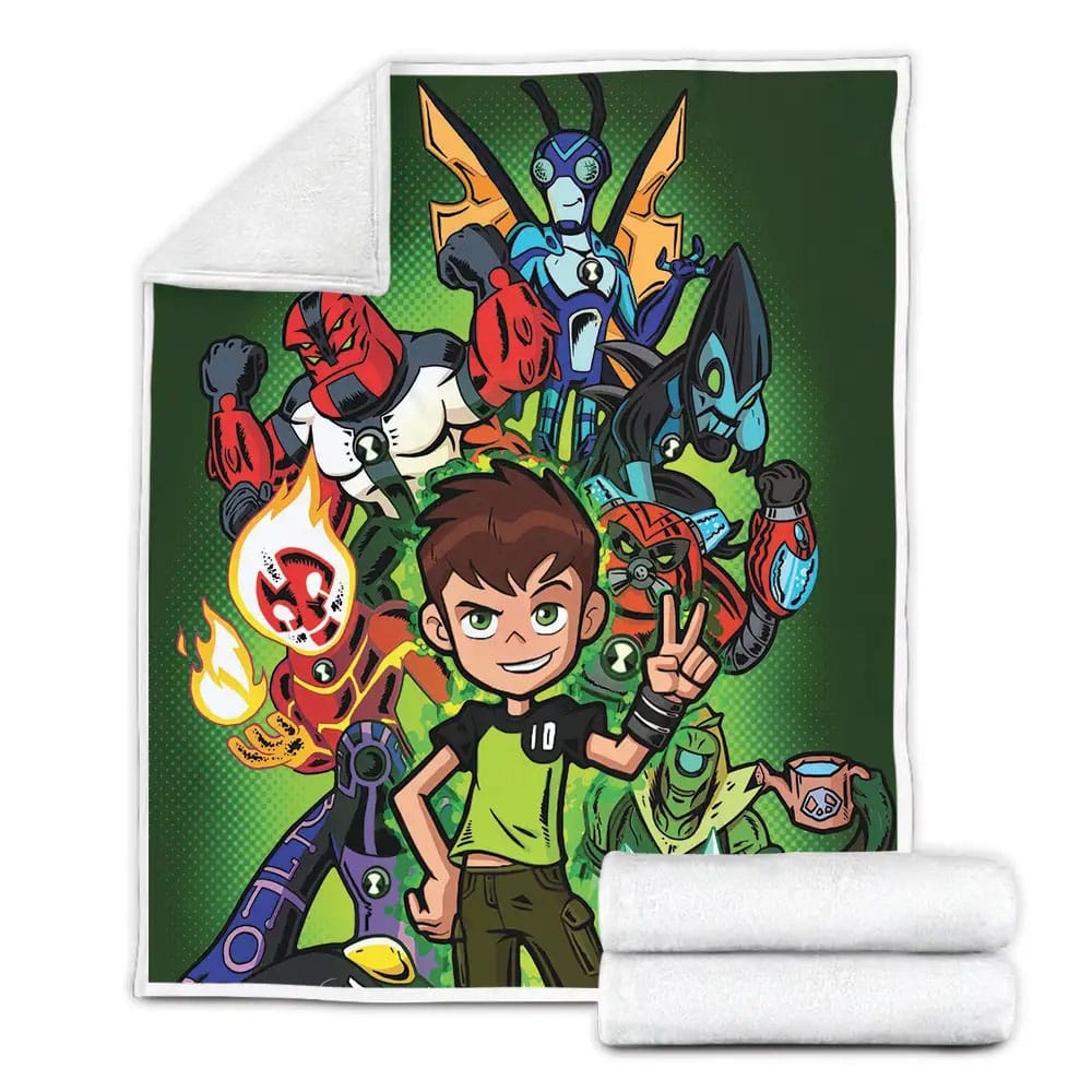 Ben 10 Bens V Fingers Fleece Blanket Gift For Birthday Halloween Christmas Thanksgiving