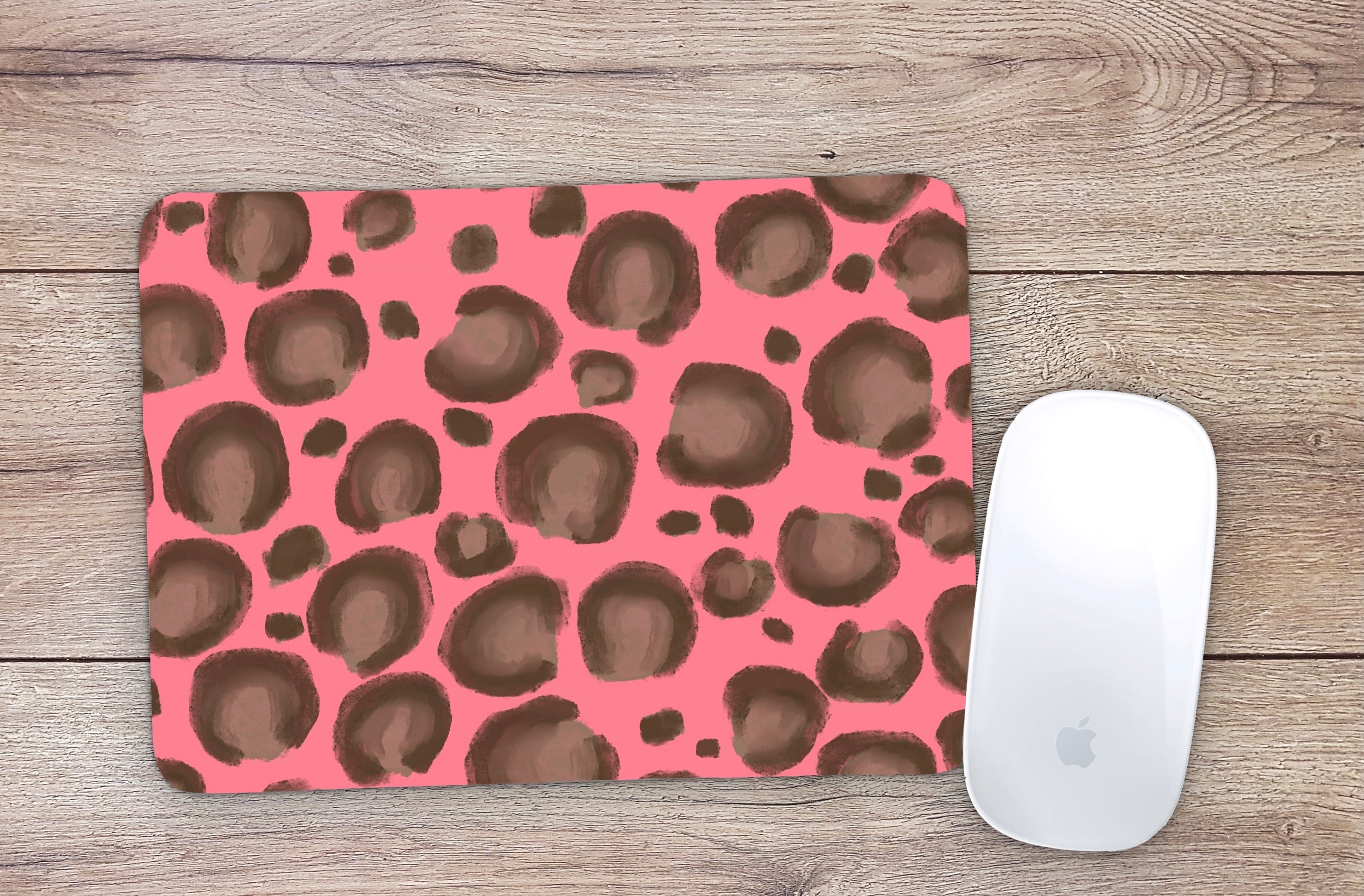 Allleftout Coral Leopard Mouse Pad