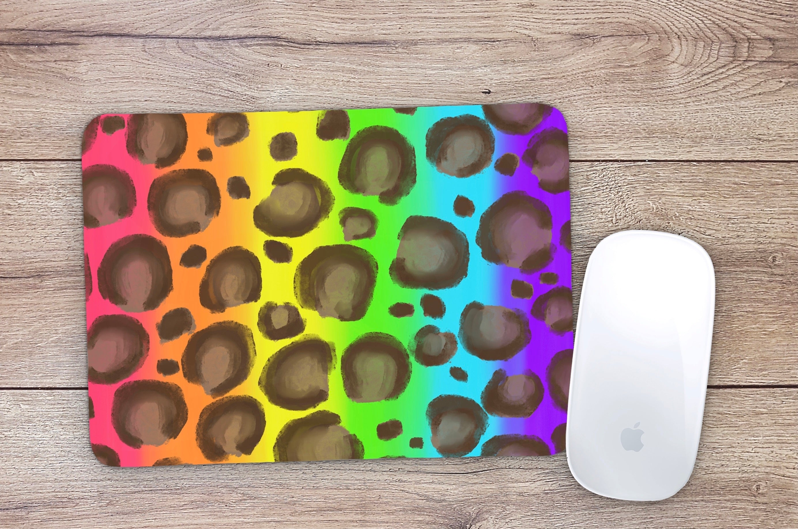 Allleftout Rainbow Leopard Mouse Pad