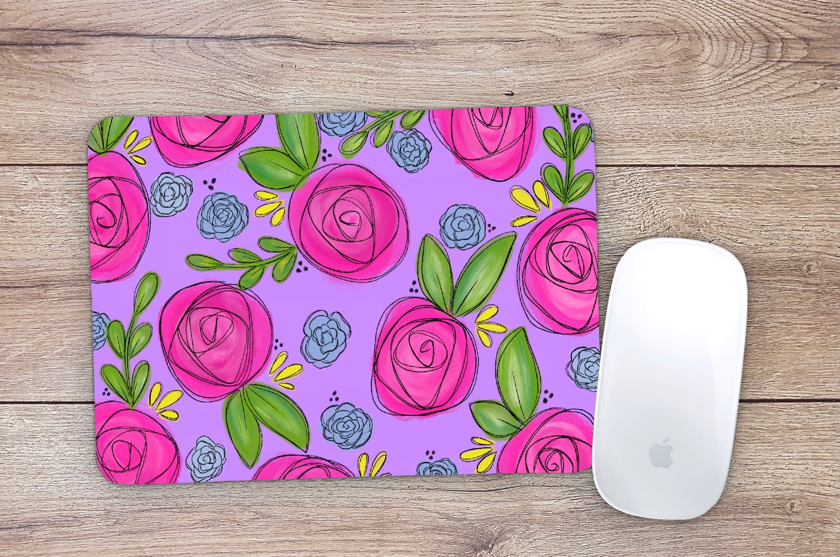 Allleftout Purple Floral Mouse Pad
