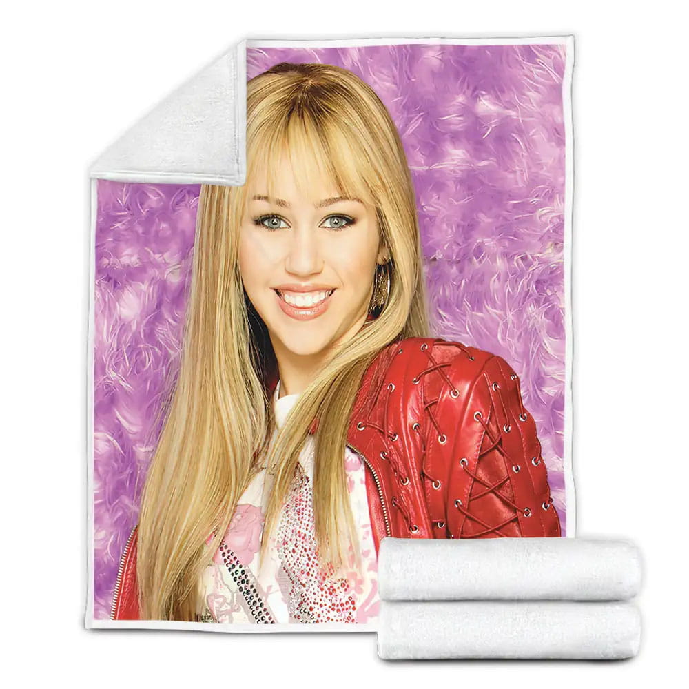 Hannah Montana In Purple Fleece Blanket Gift For Birthday Halloween Christmas Thanksgiving