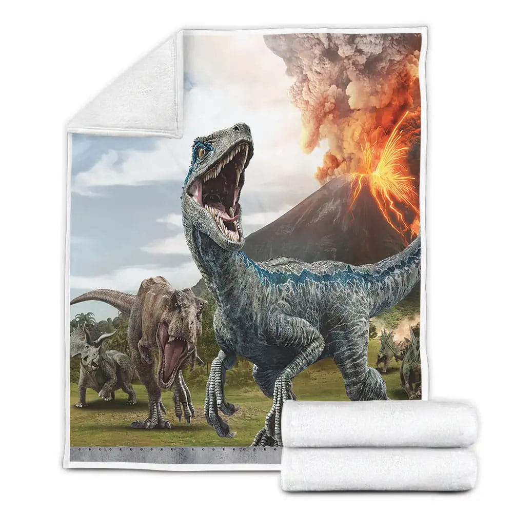 Jurassic World Dinosaurs Fleece Blanket Gift For Birthday Halloween Christmas Thanksgiving