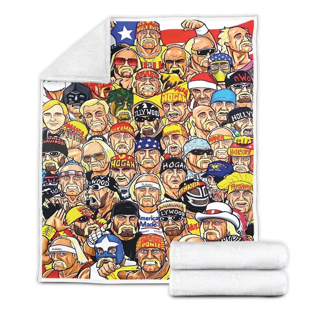 Hulk Hogan Wwe Costumes Cartoon Fleece Blanket Gift For Christmas Thanksgiving Halloween