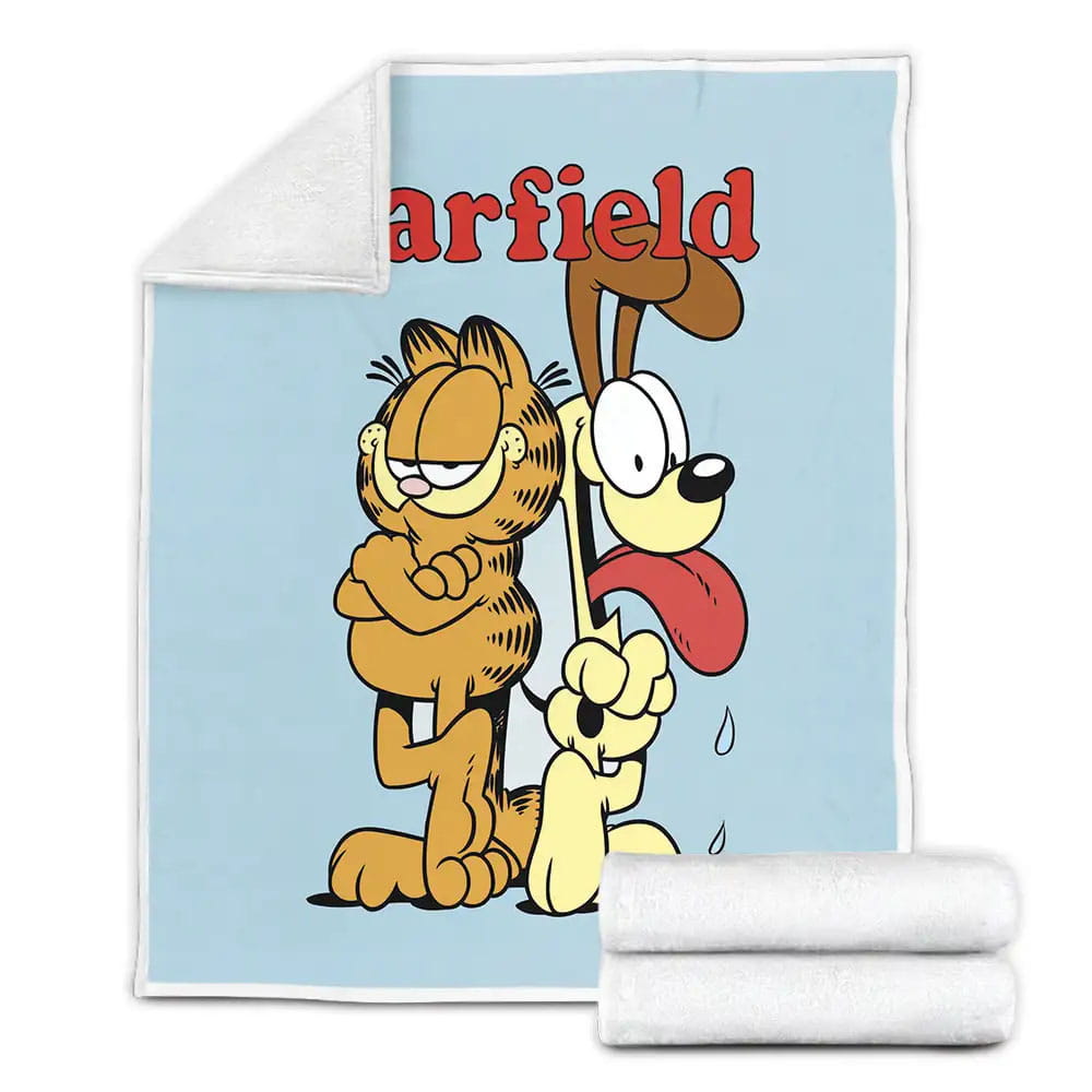 Garfield And Odie Posing Fleece Blanket Gift For Birthday Halloween Christmas Thanksgiving