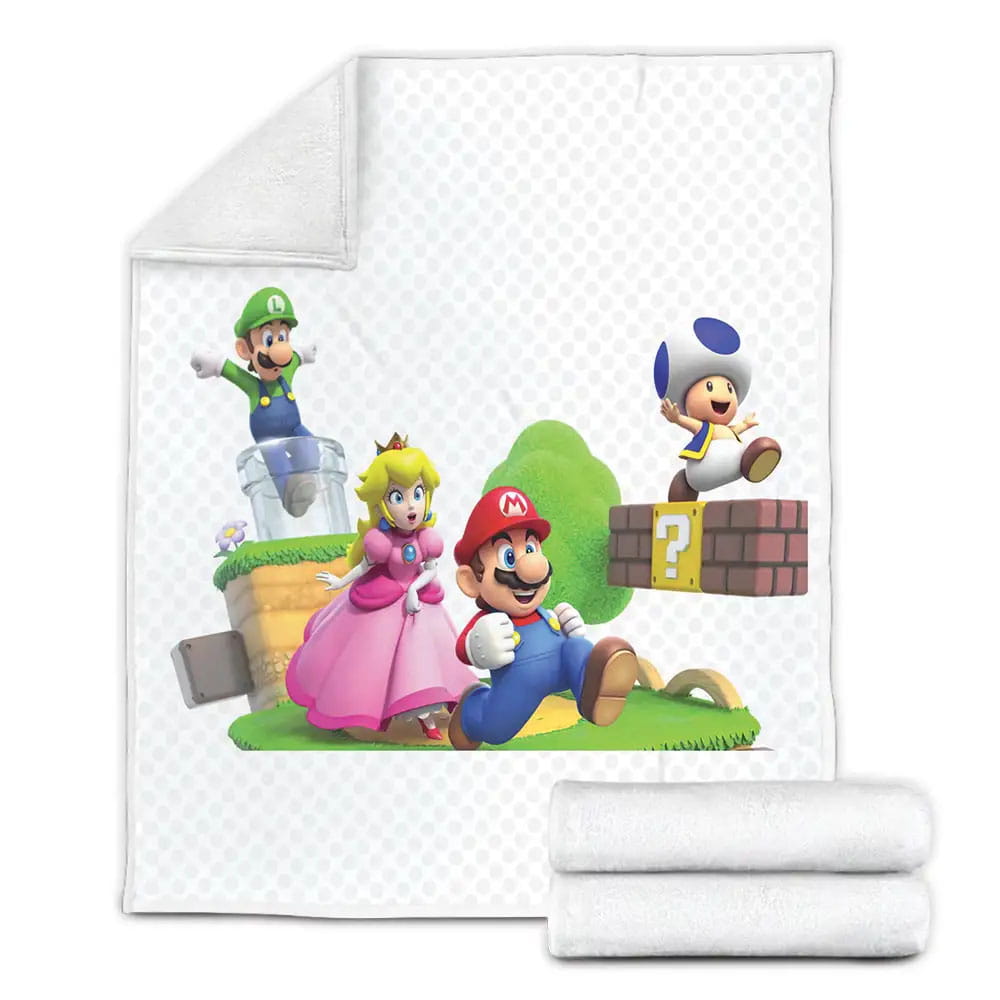 Game Super Mario 3D Land Fleece Blanket Gift For Birthday Halloween Christmas Thanksgiving