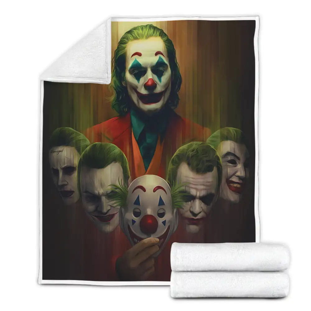 Different Masks Of Joker In One Fleece Blanket Gift For Christmas Thanksgiving Halloween