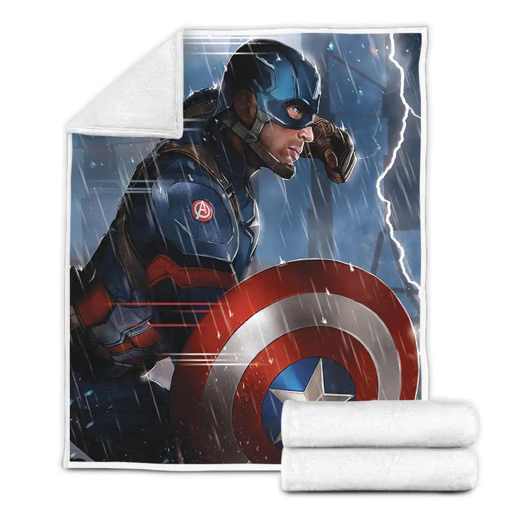 Captain America Fighting Fleece Blanket Gift For Birthday Halloween Christmas Thanksgiving