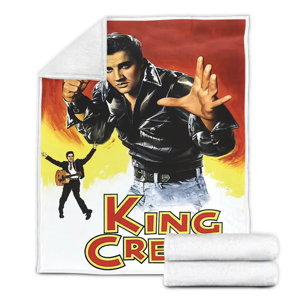 Elvis Presley King Creole Vintage Movie Poster Fleece Blanket Gift For Wife Husband Besties