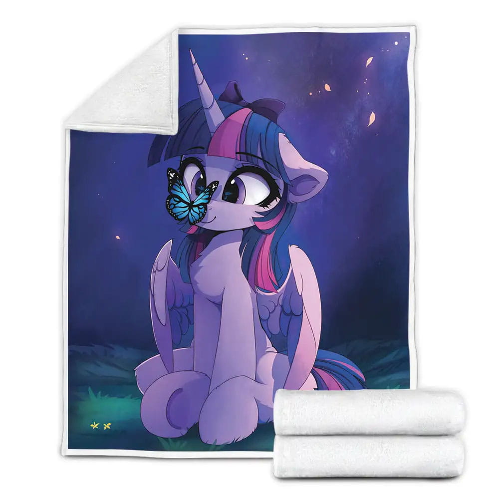 My Little Pony Twilight Sparkle And A Butterfly Fleece Blanket Gift For Wife Husband Besties