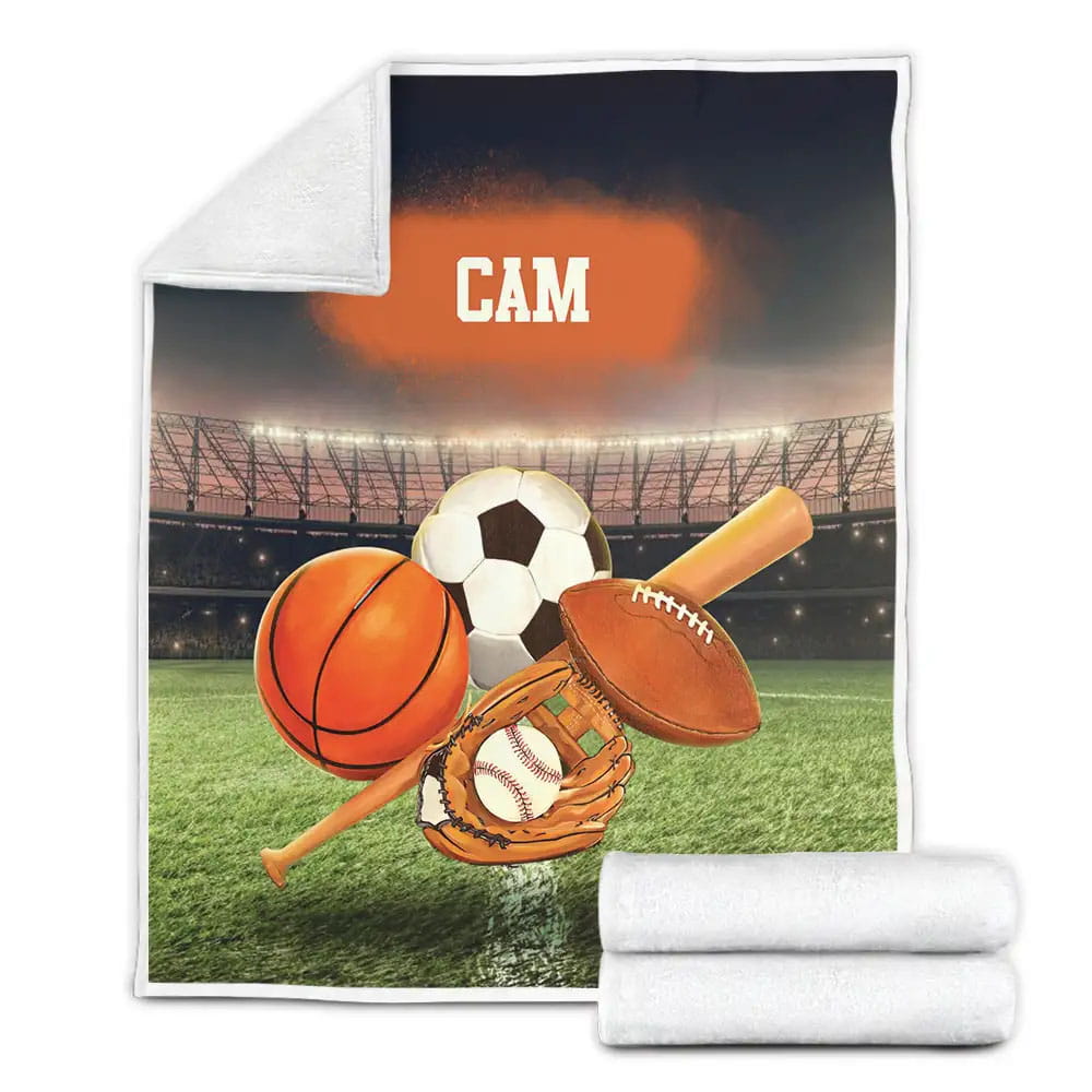 Petmytshirt Vintage All Sports Soccer Baseball Fleece Blanket Gift For Wife Husband Besties
