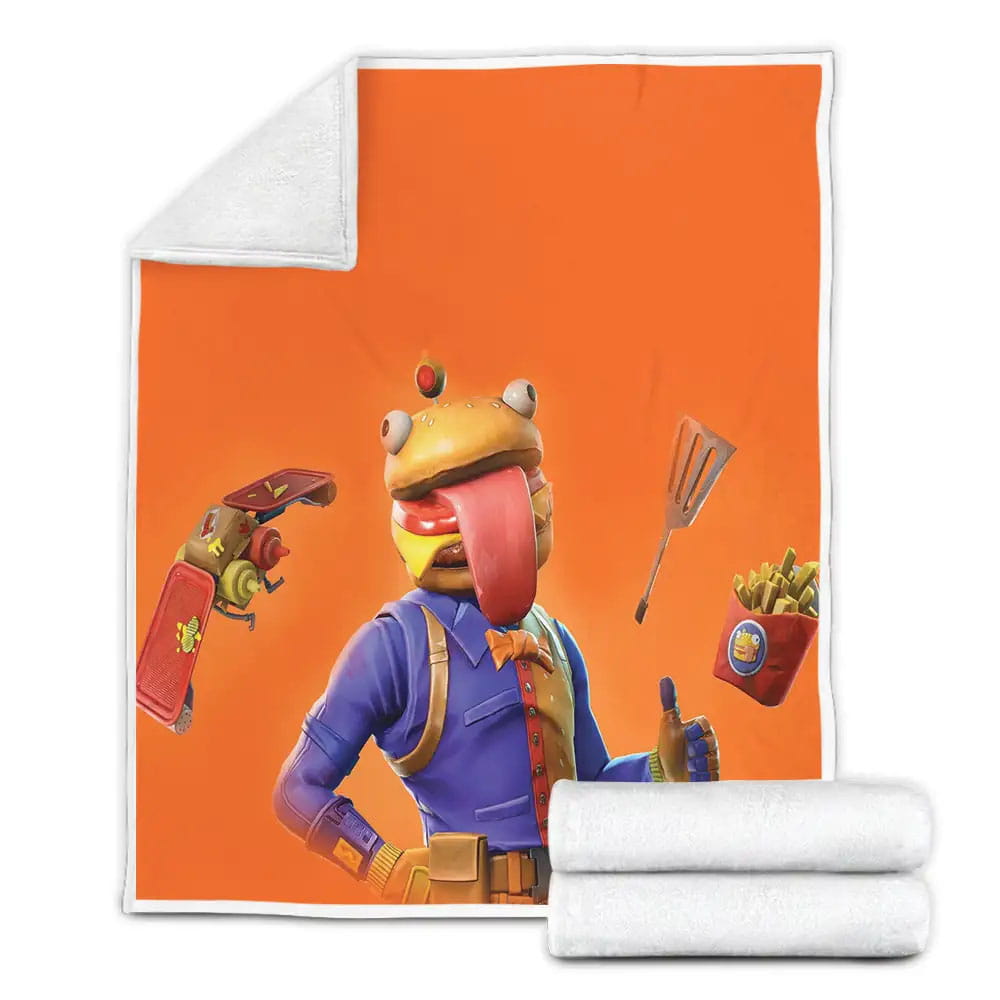 Beef Boss Fortnite Gamer Fleece Blanket Gift For Birthday Halloween Christmas Thanksgiving