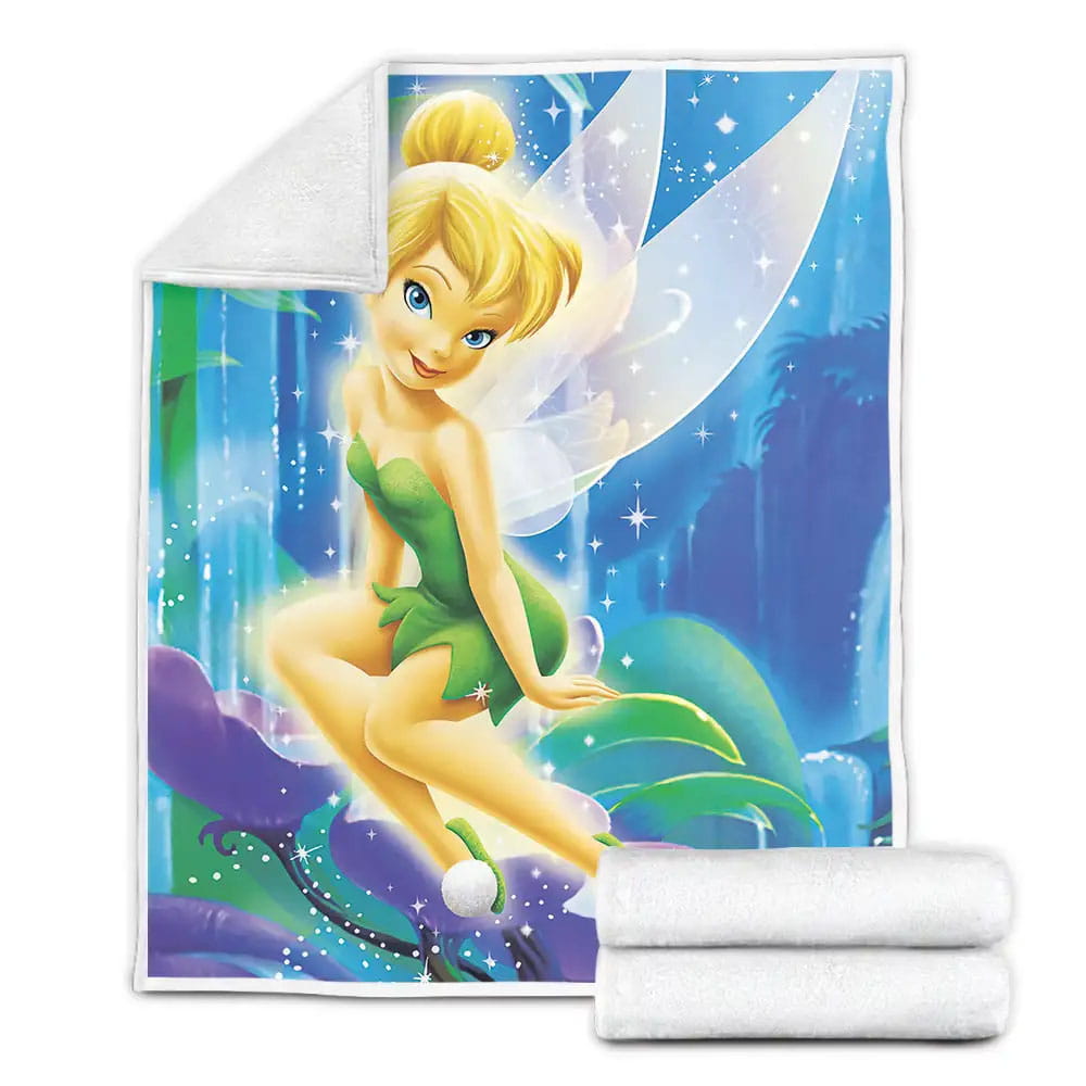 Tinkerbell Disney Fairies Fleece Blanket Gift For Birthday Halloween Christmas Thanksgiving