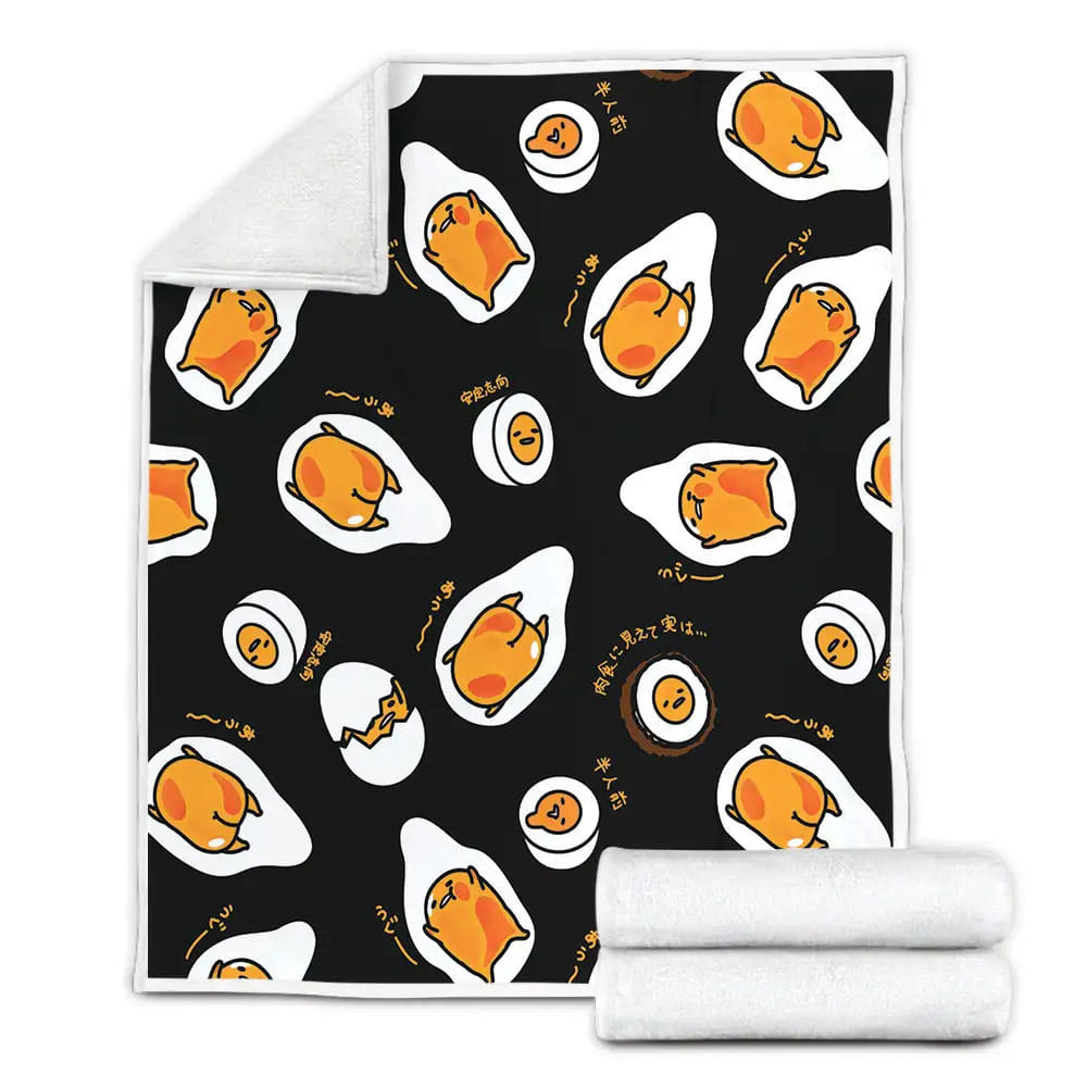 Gudetama In Different Egg Shapes Fleece Blanket Gift For Christmas Thanksgiving Halloween