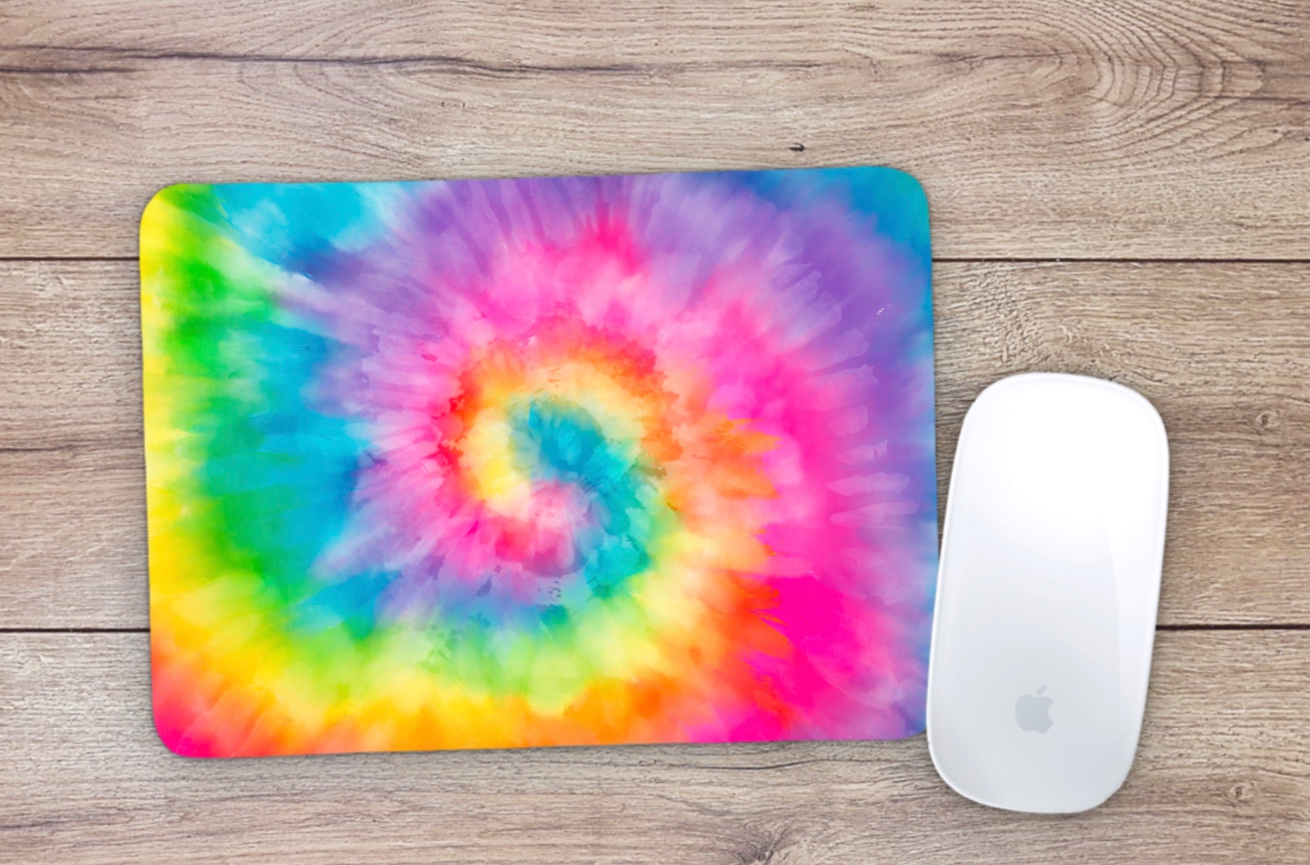 Allleftout Rainbow Swirl Tie Dye Mouse Pad