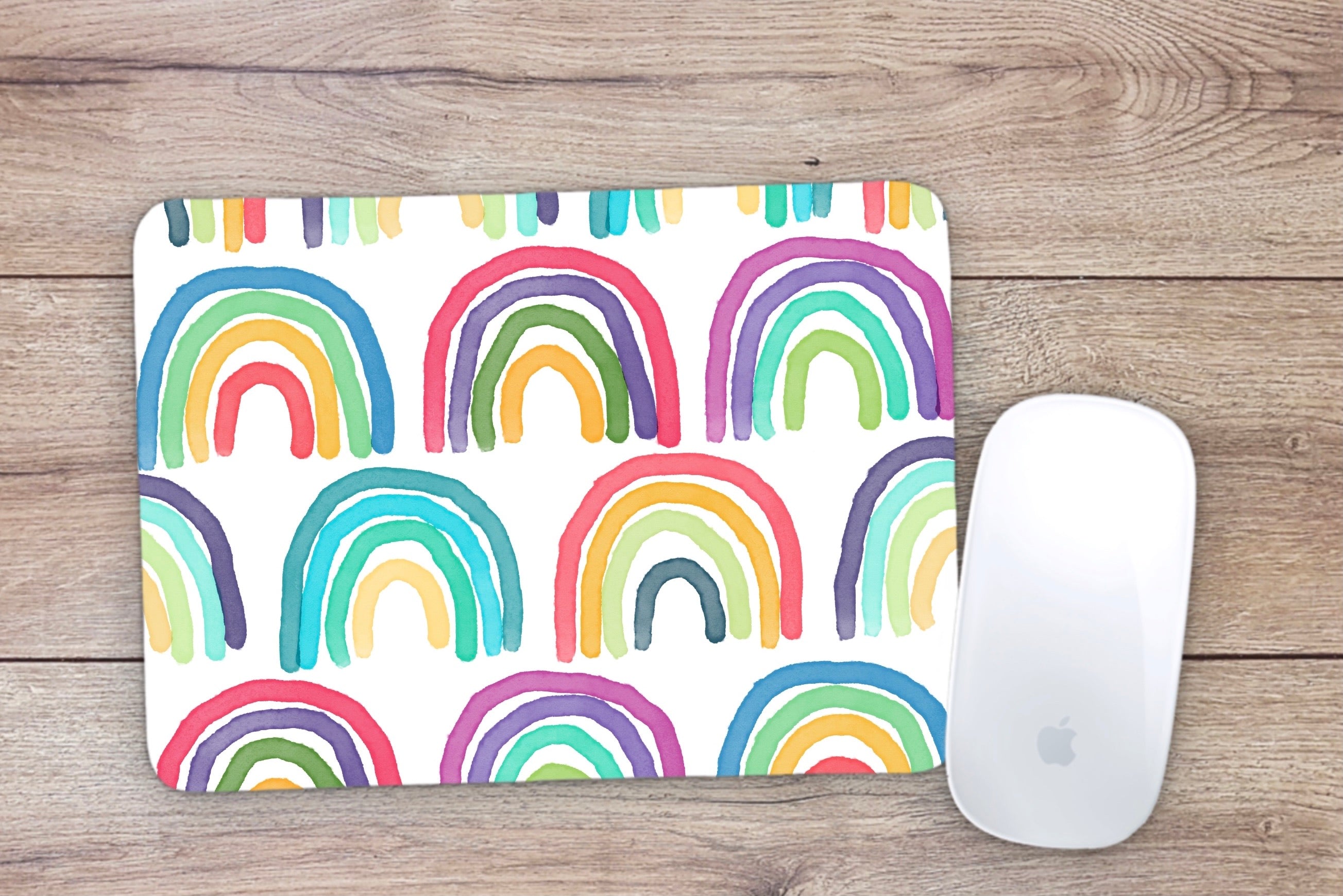 Allleftout Colorful Rainbows Mouse Pad