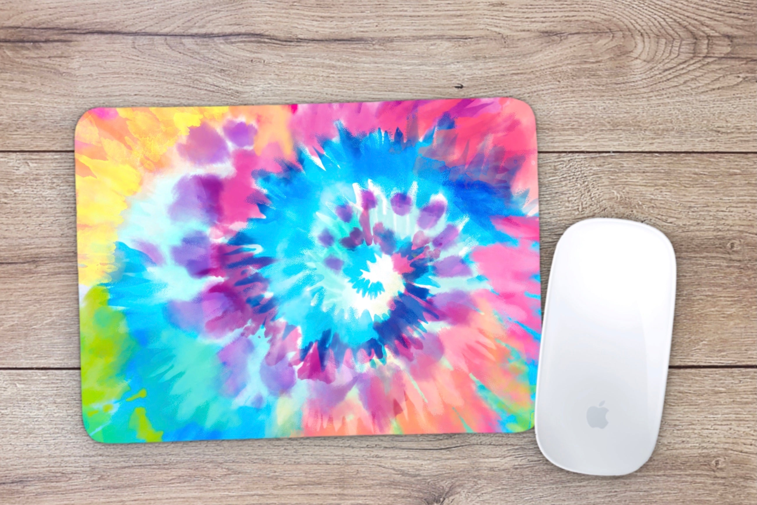Allleftout Multi-Color Swirl Tie Dye Mouse Pad