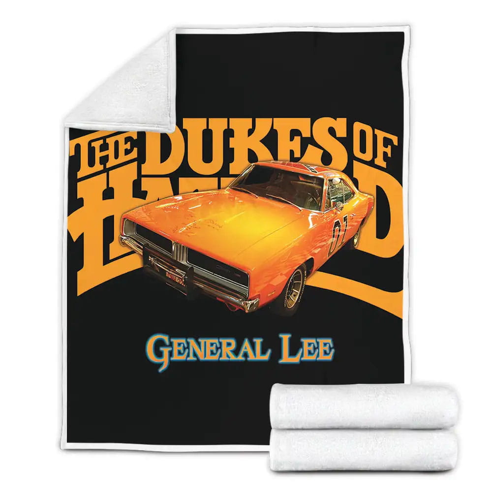 The Dukes Of Hazzard 1979?1985 General Lee Movie Poster Fleece Blanket Perfect 