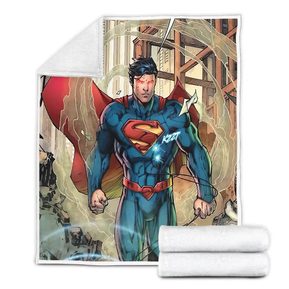 Superman Dc Comics Character In The Blue Suit Fleece Blanket Gift For Wife Husband Besties