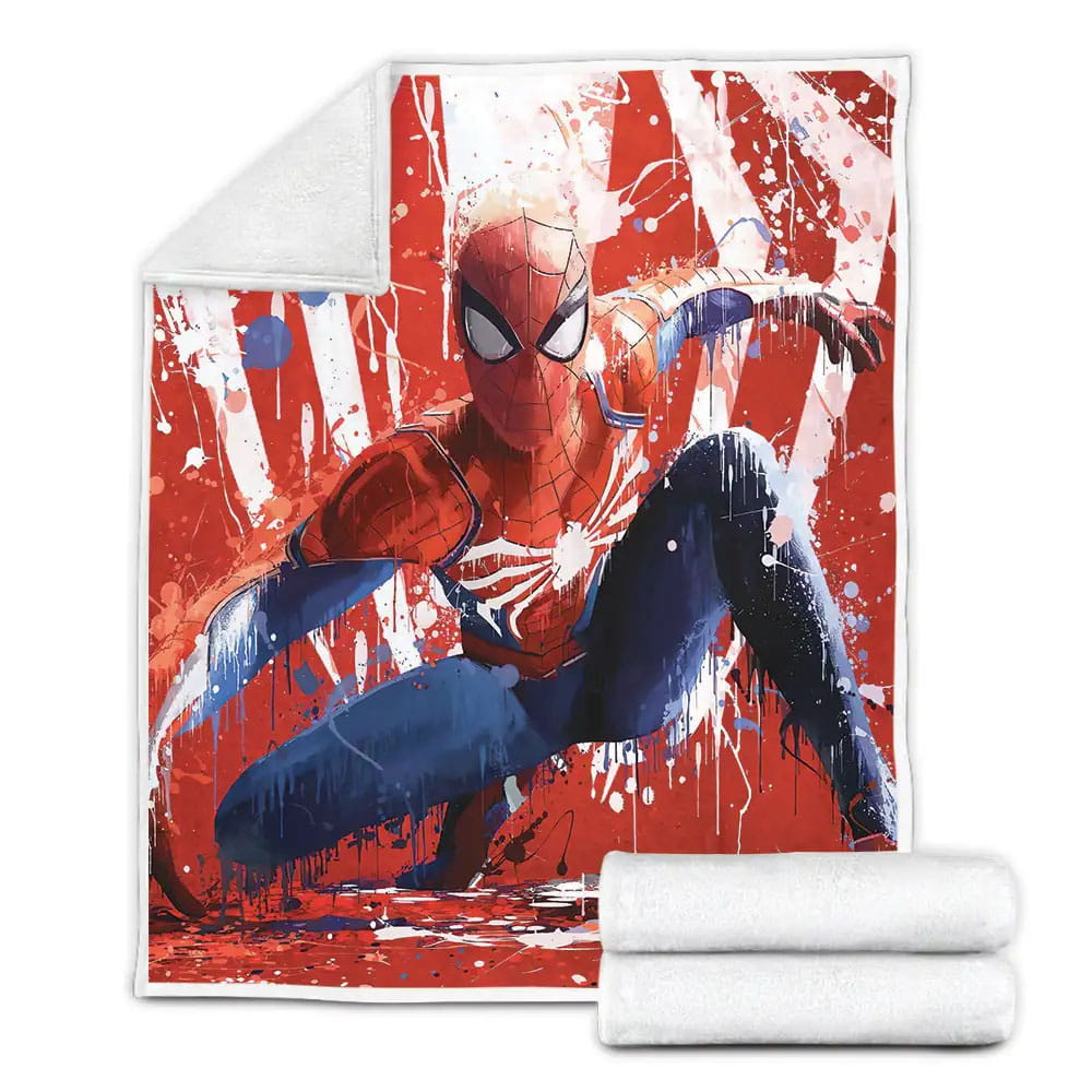 Spider-Man Watercolor Splash Art Fleece Blanket Gift For Christmas Thanksgiving Halloween