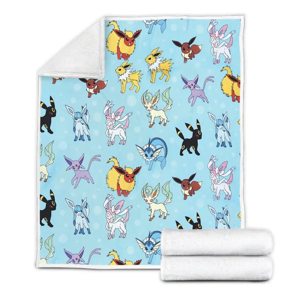 Pokemon Eevee Evolutions Fleece Blanket Gift For Birthday Halloween Christmas Thanksgiving