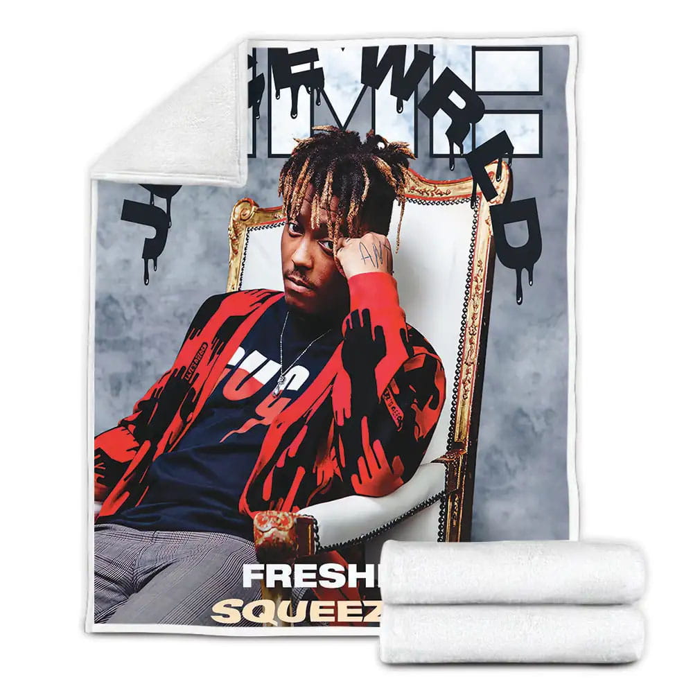 Juice Wrld On Nme Magazine Cover Fleece Blanket Gift For Christmas Thanksgiving Halloween