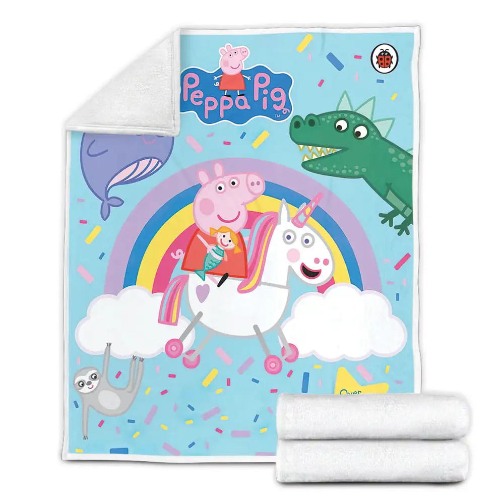 Peppa Pig And Her Friends Fleece Blanket Gift For Birthday Halloween Christmas Thanksgiving