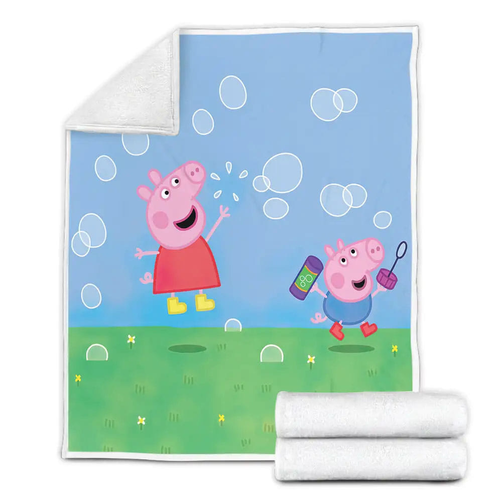 Peppa Pig Popping Bubbles Fleece Blanket Gift For Birthday Halloween Christmas Thanksgiving