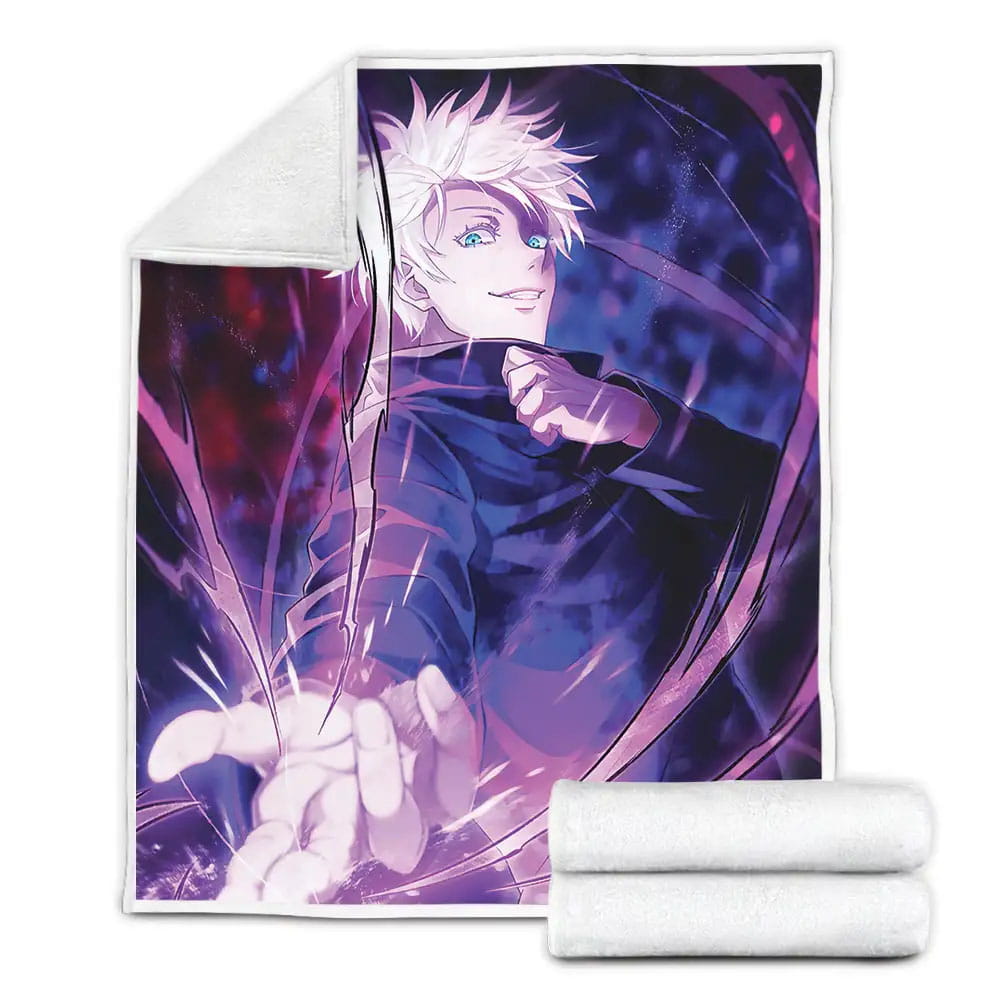 Jujutsu Kaisen Gojo Satoru Power Fleece Blanket Gift For Christmas Thanksgiving Halloween