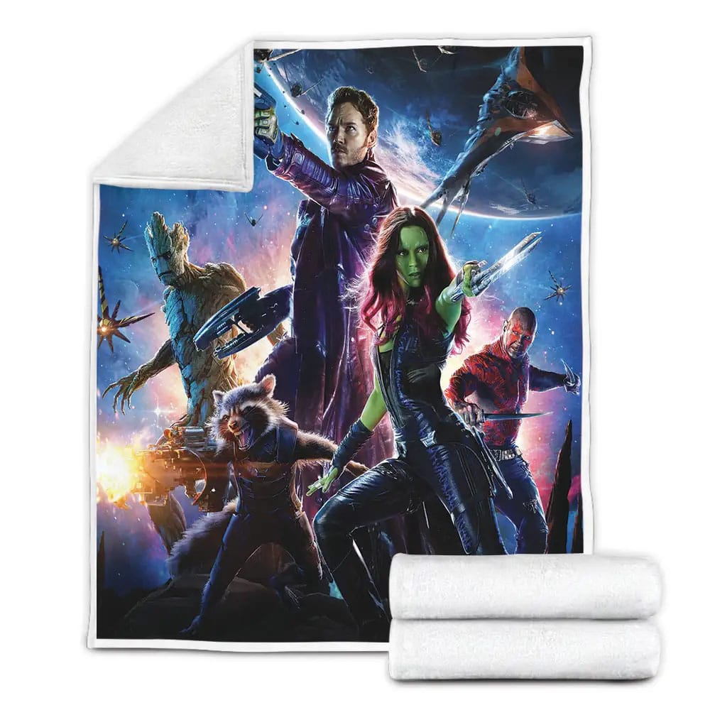 Marvel Guardians Of The Galaxy Team In A Battle Fleece Blanket Gift For Wife Husband Besties
